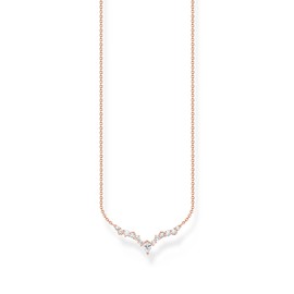 Thomas Sabo Women's Necklace Ice Crystals Rose Gold 925 Sterling Silver with Elegant 750 Rose Gold Plating, Length 45 cm, KE2172-416-14-L45V, Sterling Silver Rose Gold, Cubic Zirconia