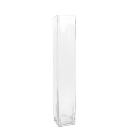 2 Clear 28 in Square Cylinder Glass Flower Vases Table Centerpieces Wedding Party Events Reception Decorations Supplies