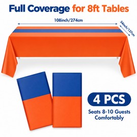 Oudain 4 Pcs Blue and Orange Tablecloth Party Anime Theme Table Cloth