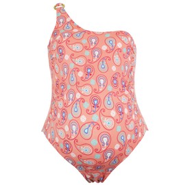 Splash About Women's Maternity Swimming Costume-Asymmetric Paisley Print, Size 14, Peach