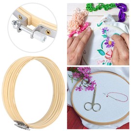 Cross Stitch Frame Hoop 20/26 cm Bamboo Embroidery Hoop Adjustable Circle Cross Stitch Hoop Rings for Hand Embroidery, Cross Stitch Embroidery, DIY Craft Sewing (6 Pieces of 26 cm)