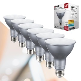 Satco S39764 15 Watt PAR30LN High Lumen LED; Long Neck; 27K/30K/35K/40K/50K CCT Selectable; Medium Base; 120-277 Volt (6 Pack)