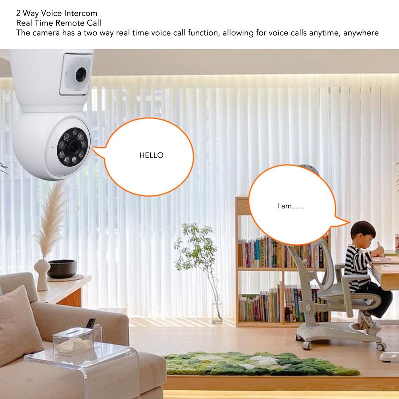 Dual Lens Security Camera 360 Degree Panoramic WiFi Indoor Surveillance