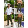 Gafeng Mens Linen Pants Yoga Beach Loose Fit Casual Summer