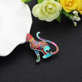 NEWEI Enamel Kitten Cat Brooch Pin Fashion for Women Girls Gift Charms Cat Decorations (Multi)