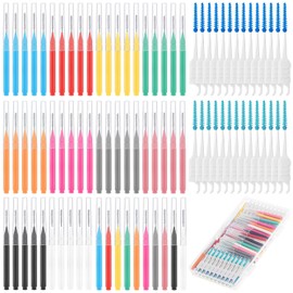 255 Pieces Braces Flossers for Braces, Interdental Brush Soft Dental Floss Picks Braces Cleaning Kit Toothpick Dental Brush Braces Teeth Flossers Brushes for Tooth Cleaner(Multiple Sizes)