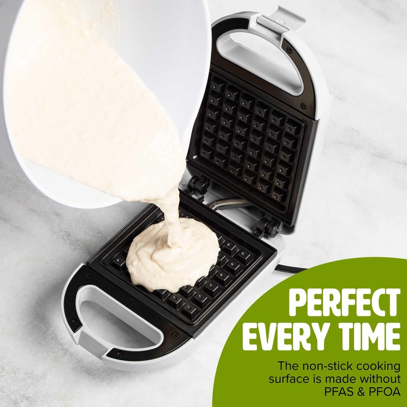 Tasty Mini Nonstick Waffle Maker, Perfect for Individual Waffles, Hash