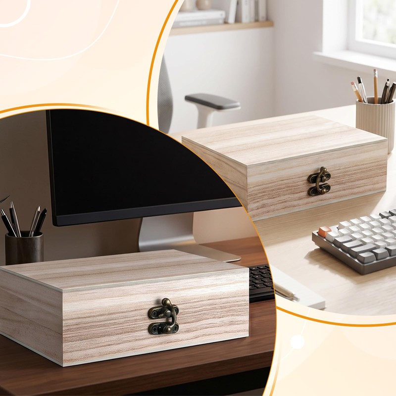 8 Pcs Unfinished Wooden Boxes, 6 x 4 x 2