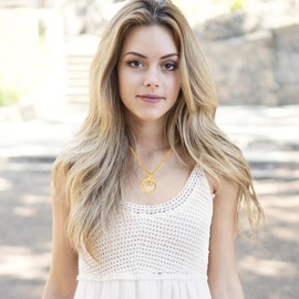 Vera Glam | round mustard seed pendant necklace | gold plated stainless steel chain | elegant religious jewelry | perfect for daily wear | Y4195