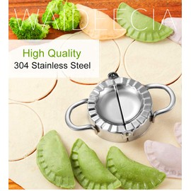 Dumpling Maker - Dumpling Press/Stainless Steel Empanada Press/Pie Ravioli Dumpling Wrappers Mold Kitchen Accessories (9.5cm/3.74" Large)