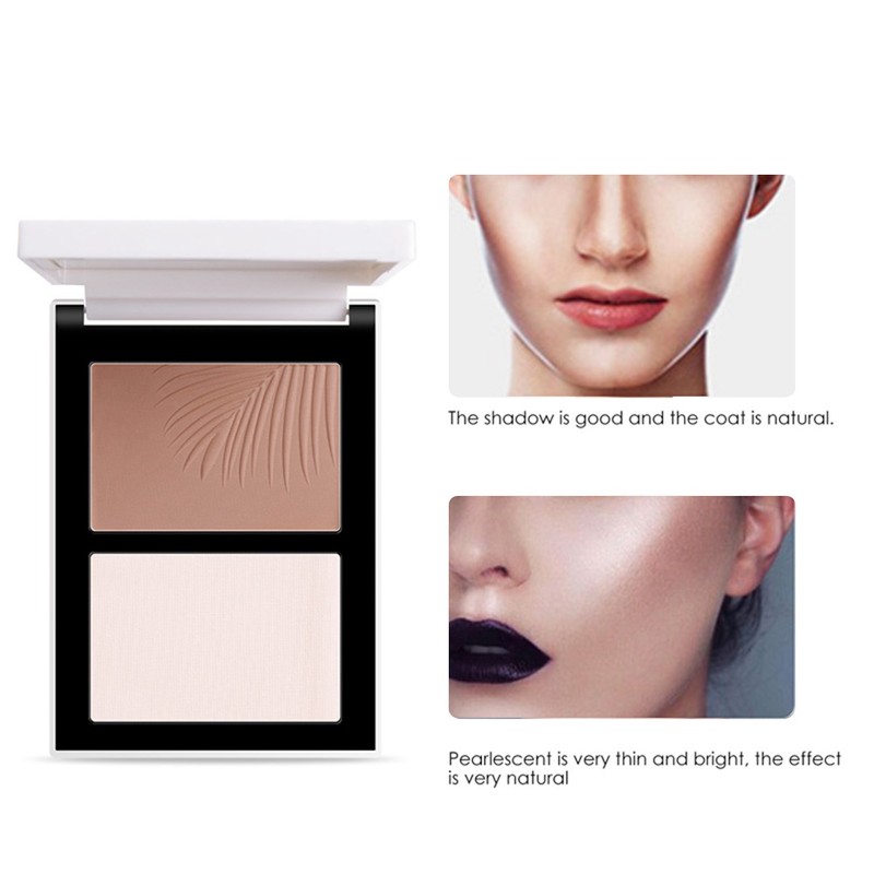 2-Color Highlighter Powder Face Contour Bronzers Blusher Brightening Makeup#1