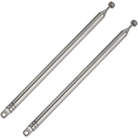 CORONIR 7 Sections Telescopic 29in AM FM Antenna Portable Radio Antenna Replacement (2-Pack) Compatible with Indoor Portable Radio Home Stereo Receiver AV Audio Vedio Home Theater Receiver TV Tuner