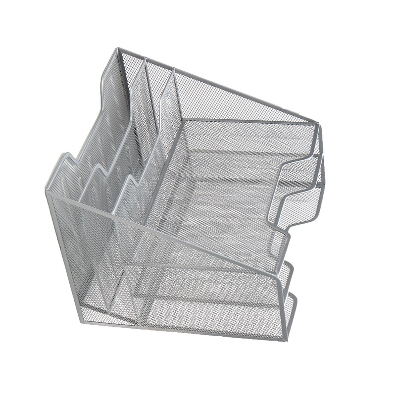 Mind Reader Metal Mesh Desktop File Organizer, 3-Tier Paper Tray