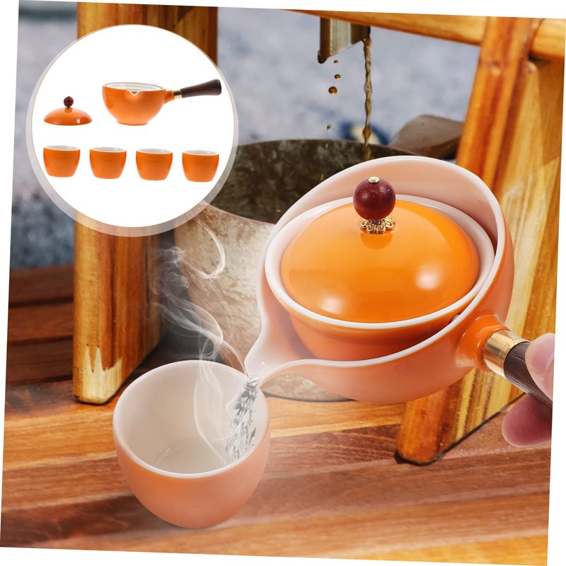 VICASKY Ceramic 360° Rotatory Tea Kettle Side Handle Home Teapot