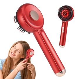Wireless Electric Head Massager, 2-in-1 Scalp Massage Brush with 660 nm Red Light for Volume Hair, Electric Hair Brush with Hair Oil Dispenser, 3 Modes, for Scalp and Head Massage, Relaxation