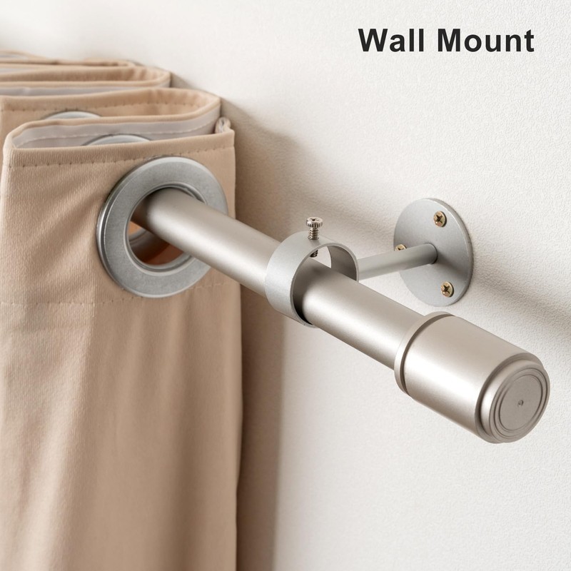 Silver Ceiling Curtain Rod Brackets - 2 Pack, Ceiling Mounted