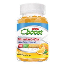C-Boost - Gomitas con Vitamina C, Zinc, D3 y E  Suplemento alimenticio en formato gomitas, con una mezcla de Vitamina C, Zinc, Vitamina D3 y Vitamina 