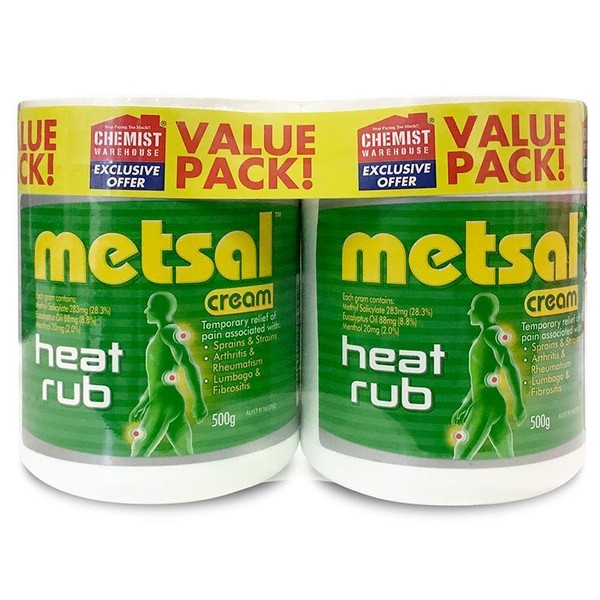 Metsal Heat Rub Cream 500g Twin Exclusive Pack