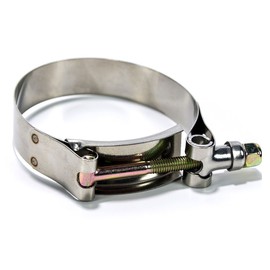 Squirrelly 3.25" Stainless-Steel T Bolt Clamp – Corrosion Resistant Hose Clamps w/Rounded Band Edges - Adjustable Clamp with Secure Fit