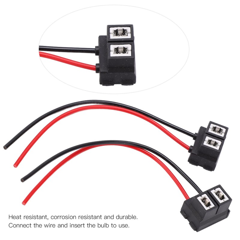 2pcs Wire Connector H7-4 H7 Female Wiring Harness Angled Ceramic