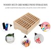 Operitacx 24-Grid Cell Phones Storage Box, Wooden Cell Phone Holder