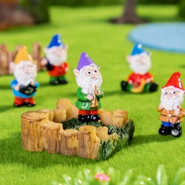 YUSHINDI 7PCS Fairy Garden Accessories – Mini Gnome Figurines Set, Hand-Painted Seven Dwarfs Statues for Flower Pots, Terrariums, Home & Outdoor Decor