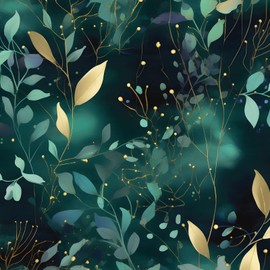 XRUIBZI Blue Floral Wallpaper Peel and Stick Wallpaper Vinyl Wallpaper Stick and Peel Gold Leaf Contact Paper for Cabinets Waterproof Self Adhesive Wall Paper for Kitchen Countertop Wall 17.5" x 393"