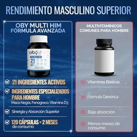 OBY Multivitaminico Hombre con Magnesio Maca Negra y Creatina 120 cápsulas