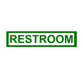 CrownVinyl.com RESTROOM Sign Vinyl Decal Sticker - Door Window Wall - Inside or Outside  - Green