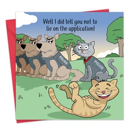 Twizler Funny Card with Cat & Dog – Blank Card – Happy Birthday Card – Humour Card – Mothers Day Card – Fathers Day Card – Get Well Soon Card – Anniversary Card – New Job Card - Good Luck Card
