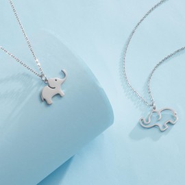 Pholidof Elephant Charm Necklace Set Mom Daughter Matching Idea Necklace BFF Friendship Gift for Women Teens Sister Friend Couples