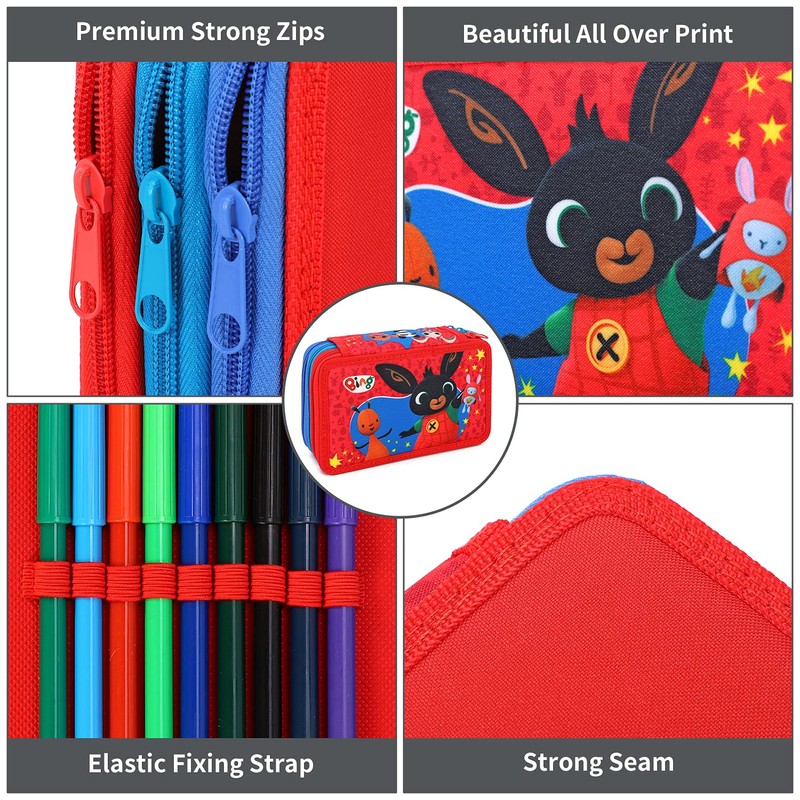 Bing 3 Tier Large Pencil Case Multi Compartment School Supplies