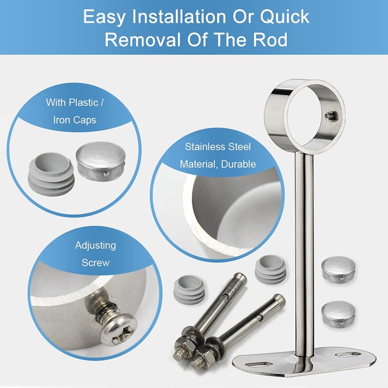 Aopin Curtain Rod Bracket 13.8 Inch (350mm) Stainless Steel Ceiling
