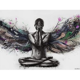 5D DIY African American Diamond Painting Kit for Adult, African American Wall Art Abstract Black Girl with Angel Wings Black Art Gem Art Craft Home Game for Children Kid 30 x 40 cm / 12 x 16 inch