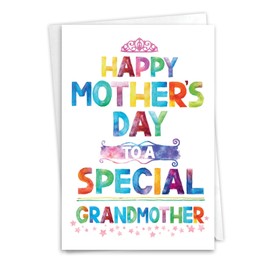 NobleWorks Mother's Day Grandma Greeting Card with 5 x 7 Inch Envelope (1 Card) Special Grandmother C8483MGG