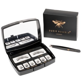 Suzie Bumble Magnetic Eyelashes with Applicator Tweezers; Reusable Magnetic Lashes Eyelash Extension Kit - Pestañas Postizas Magneticas - Comes with Beautiful Mirror Travel Case