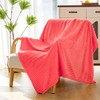 Vessia Flannel Fleece Throw Blanket for Couch,Sofa,Bed, 300GSM Striped Red