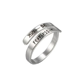 Gtrlums You are My Sunshine Ring/Be Fearless Ring Stainless Steel Inspirational Adjustable Open Ring Graduation Cocktail Valentine's Day Party Ring (B-2)