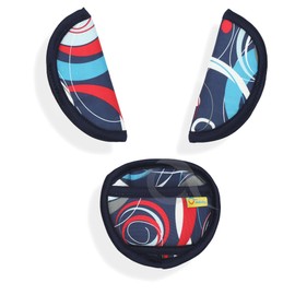 Belts Pads Shoulder Strap & Crotch Cover Universal Fits Most Buggy, Stroller, car seat Straps P006-navy