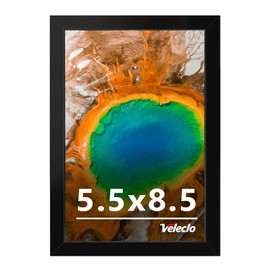 Veleclo 5.5x8.5 Picture Frame for Wall Display, 5.5x8.5 Black Picture Frame with Shatter Resistant Plexiglass, Stable and Sturdy 5.5 x 8.5 Frame for Wall Display, Handpicked Gift Collection, 1 Pack