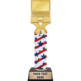Crown Awards Computer Trophies, 11" Custom Computer Trophy, Computer Themed Prizes Prime