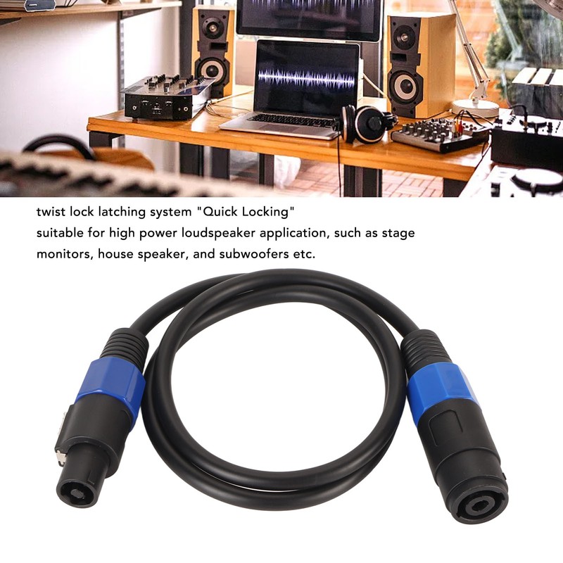 Professional Speaker Cable 3.3ft Long PVC Male Female Quick Twist