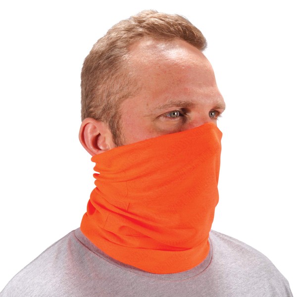 Ergodyne Chill Its 6485 Neck Gaiter, Multiple Ways to Wear Headband or Face Mask, Sweat-Wicking,Orange,Hi-Vis Orange