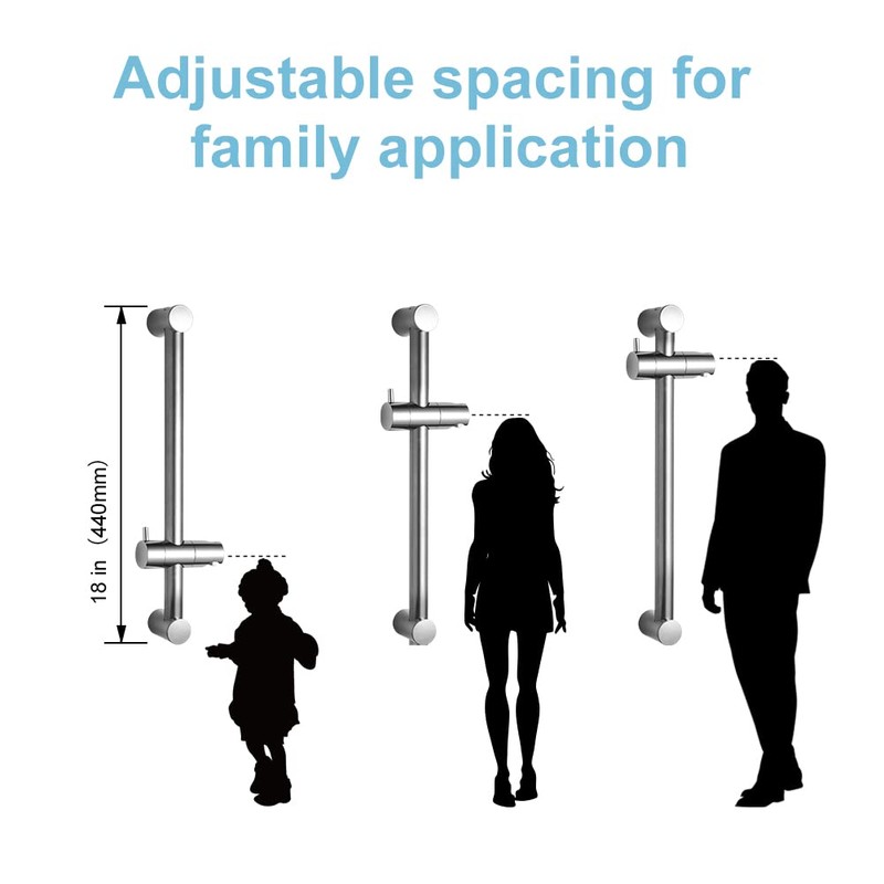 OFFO Shower Slide Bar 18 in Adjustable Installation Distance 12-17