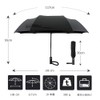 Folding Umbrella, Black, Men's One-touch, Button Included, 10 Ribs, 41.3
