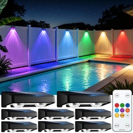 nibuuecer Solar Fence Lights Outdoor with Remote, 8 Pack 9 Colors & 11 Lighting Modes Fence Lights Solar Powered Waterproof IP65 Color Changing Solar Lights for Fence Garden Yard Patio Deck Step Wall