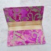 Checkbook Cover - Pink and Gold Batik Fabric Check Case