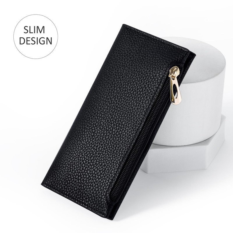 Tipmile Ultra Slim Wallet for Women Bifold Leather RFID Blocking