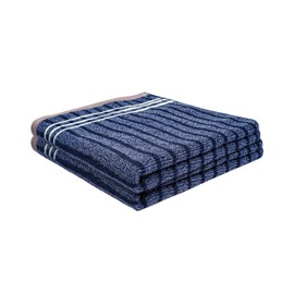 Cotton Washcloths, 14 x 14 Inches Face Towels, Quicker to Dry, Super Absorbent Wash Cloths for Bathroom (Pack of 2, AB Yarn Towel-Navy)