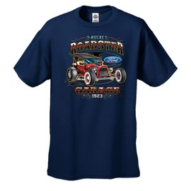 Ford 1923 T Bucket Roadster Garage Retro Original Hotrod Mechanic Motor Company Classic-Navy-Large